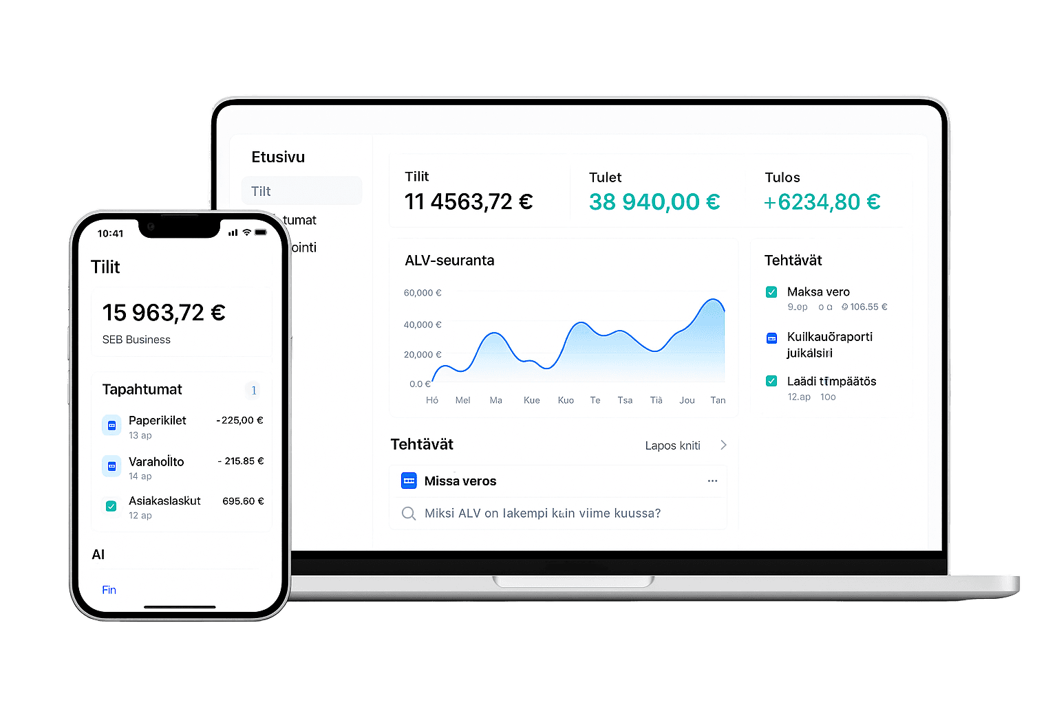 Finneo dashboard mockup